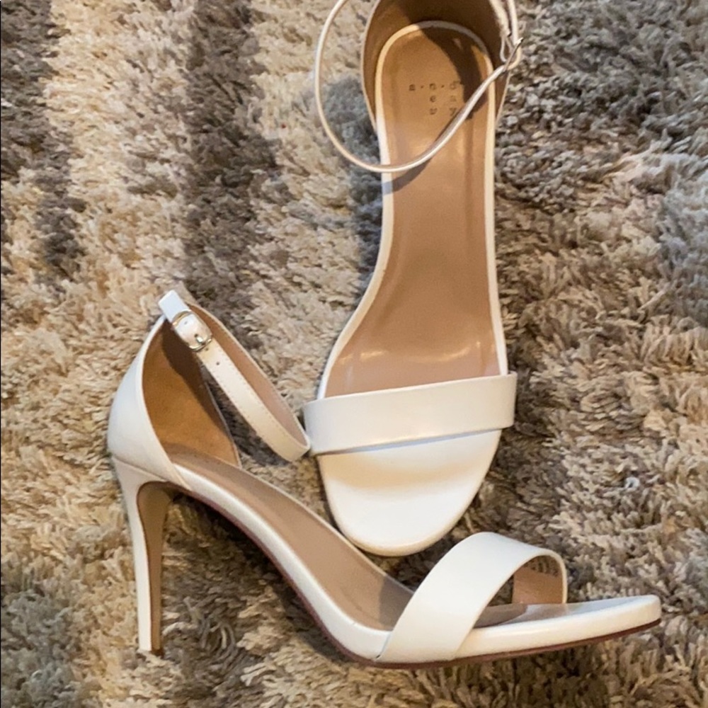 White sandal heels from Target